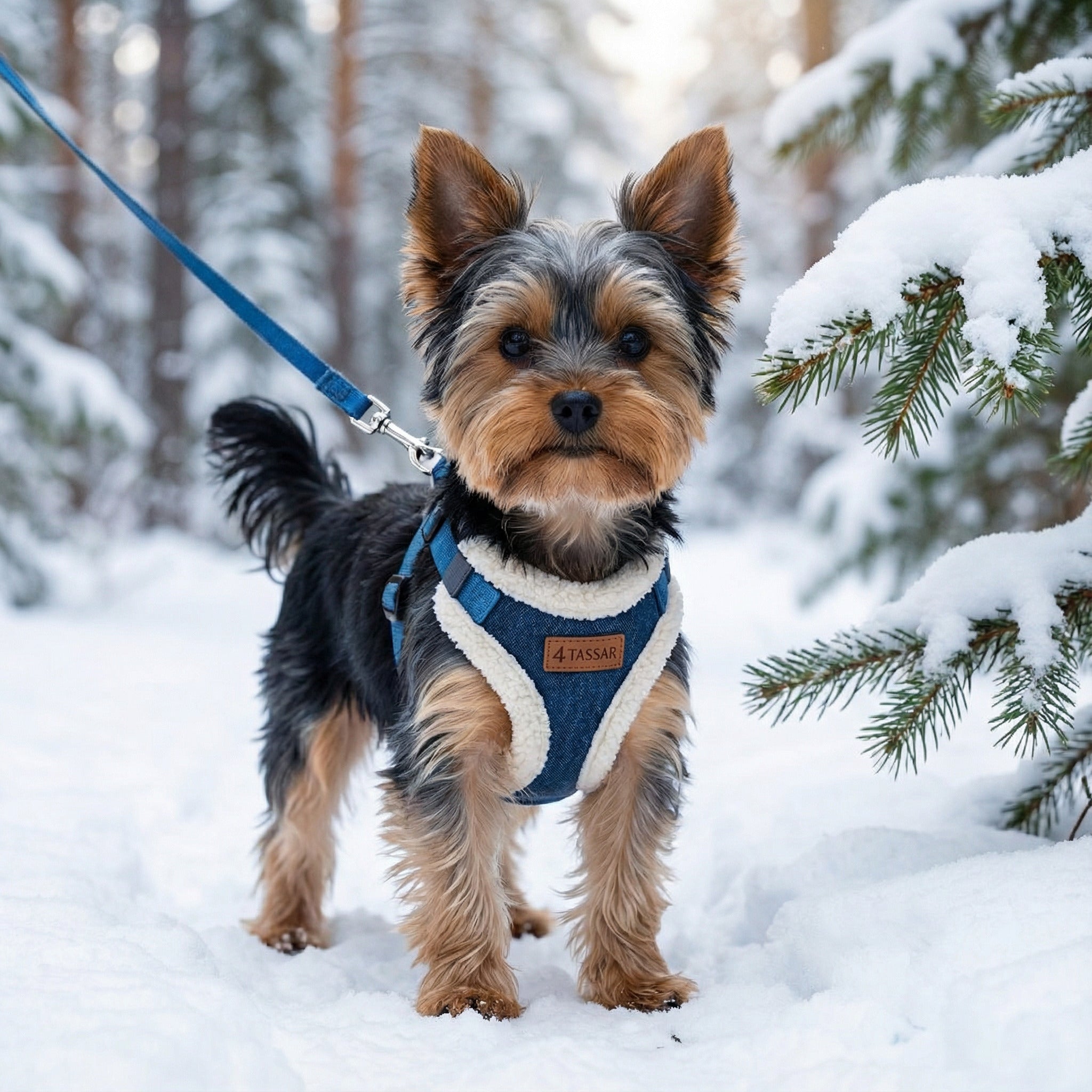 4 Tassar Walking Bundle (Fleece Dog Harness, Dog Leash, Dog Poop Bag Holder)